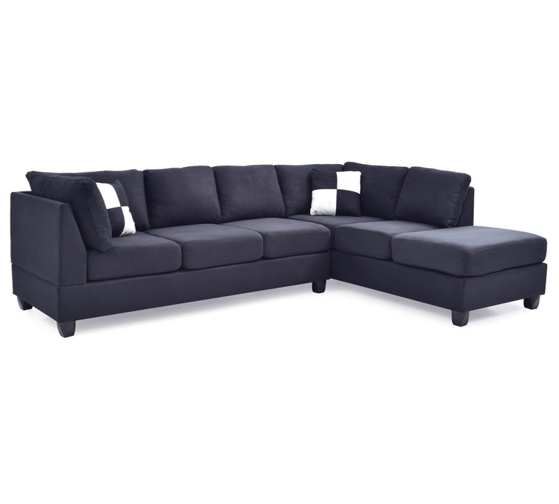 Canapé modulaire G635B-SC (sans repose-pieds), Microfibre noire