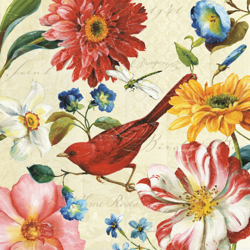 " Rainbow Garden III - Cream " by Lisa Audit, 20" H x 20" W x 1.25" D