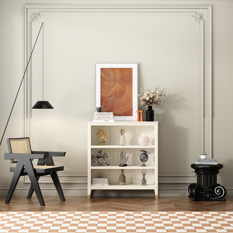 Bookcase, (3 Shelves) 38" H x 35" W x 12" D, White