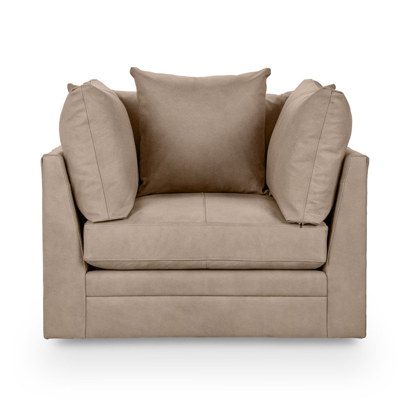 Audrey Swivel Armchair, Lush Cashmere Leather