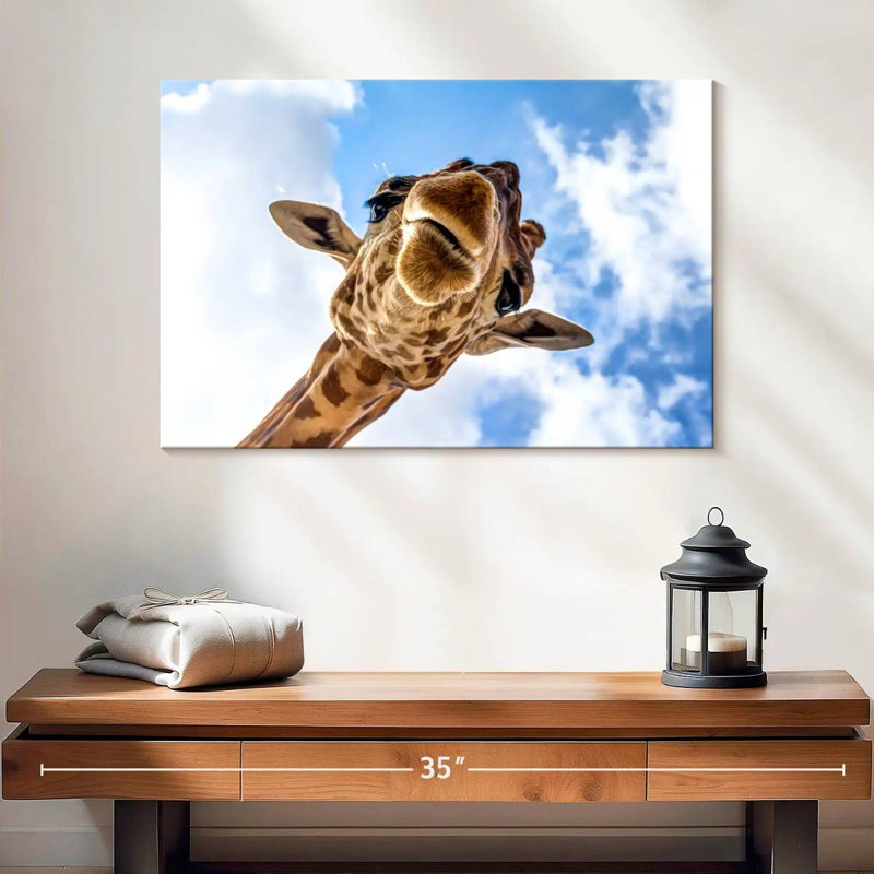Curieuse girafe Brampt, H 16 po x l 24 po