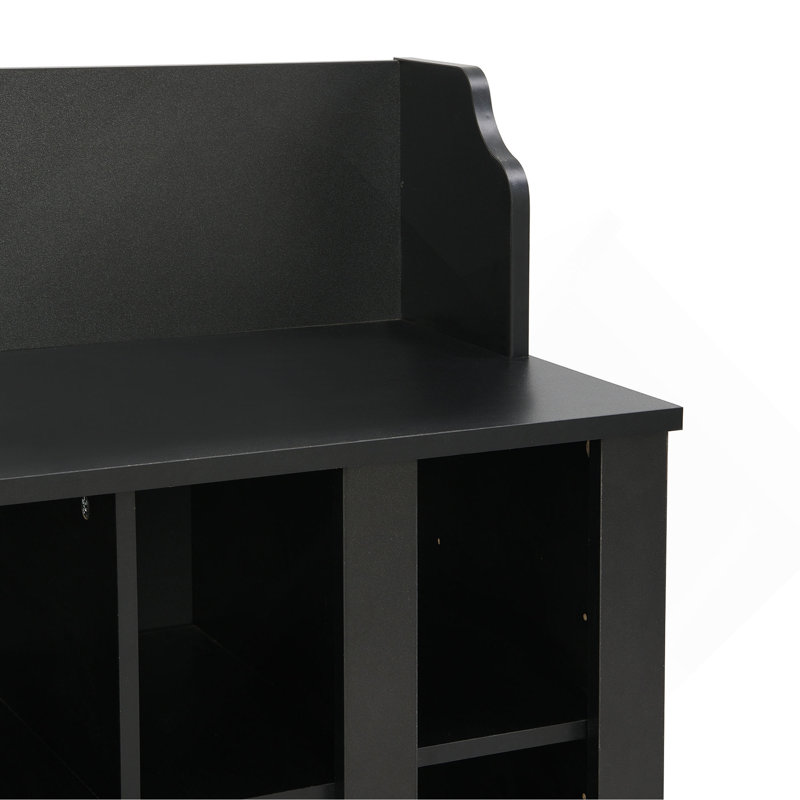 Shoe Storage Bench With Shelves And 4 Hooks, Elegant Hall Tree With Wall Mounted Coat Rack, Entryway Organizer For Hallway, Foyer, Mudroom
