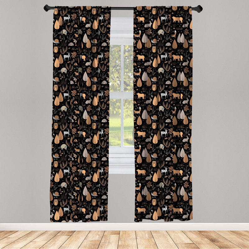 Woodland Semi-Sheer Rod Pocket Curtain Panels, 28" x 95"