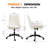 Linen Armless Swivel Task Chair with Tilting Rock and Adjustable Seat Height, Beige-27295841