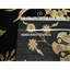 Tapis oriental noir, onyx 8 pi 2 po x 10 pi, motif botanique sans bordure, mi-laine et mi-soie, tissé dense, velours doux, noué à la main