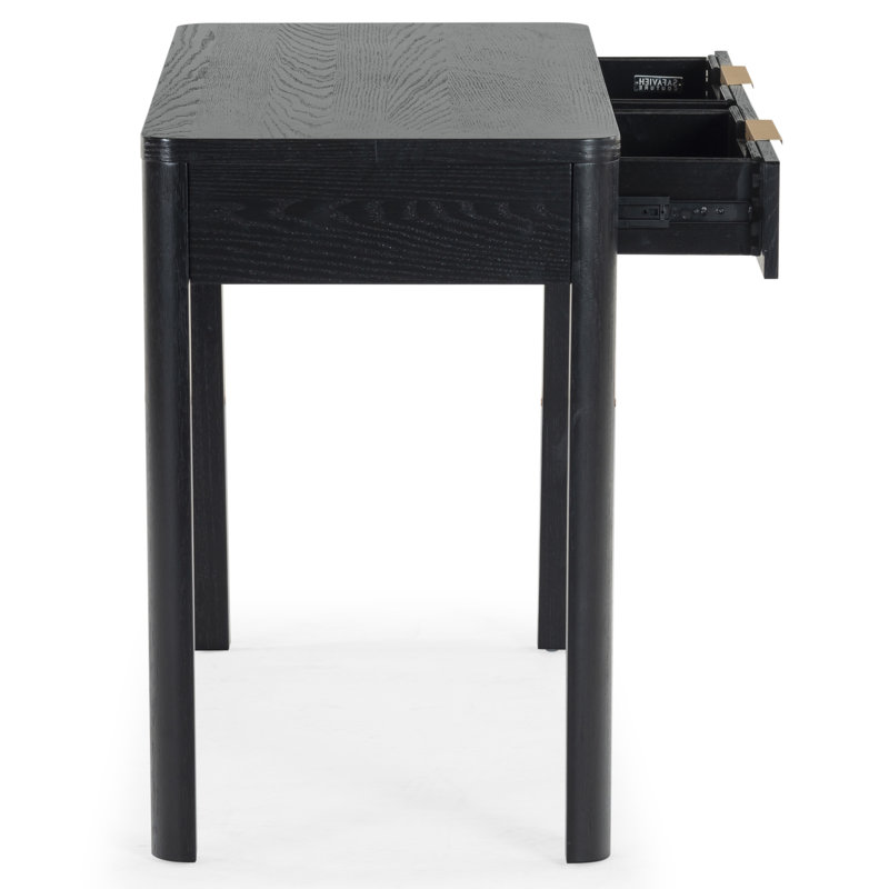 Bureau en bois 2 tiroirs Tahani, Noir