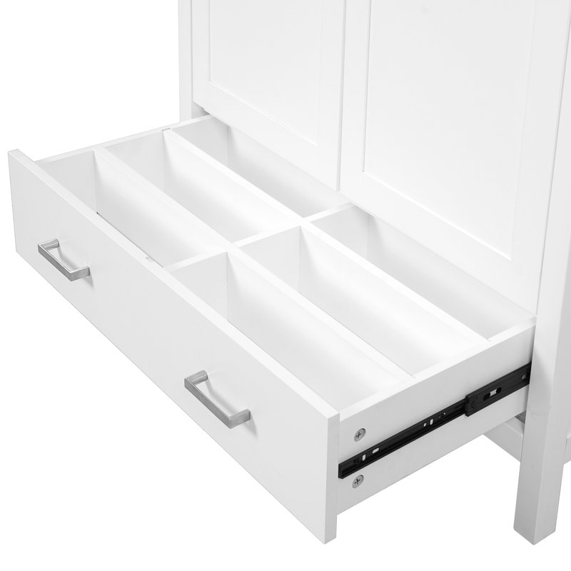 Meuble-lavabo 72 po avec lavabo en céramique, Blanc
