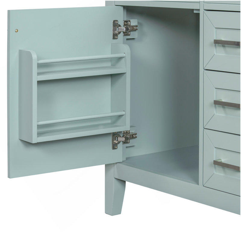 Ensemble de meuble-lavabo 30 po avec lavabo, armoire de salle de bain verte avec tiroirs, cadre et panneau de fibres à densité moyenne (ancien numéro de référence: N725S999222F)