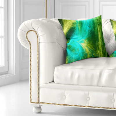 Motif psychédélique vert mystique - coussin imprimé abstrait