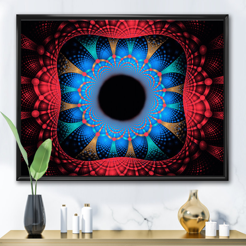 Fractale portail magique - impression sur toile, H 30 po x l 40 po x P 1,5 po, Toile avec cadre noir