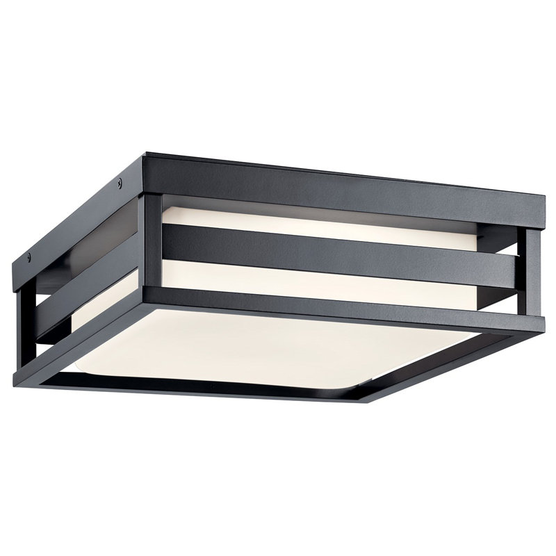 Ruby-Jai Silver LED Outdoor Flush Mount, Black