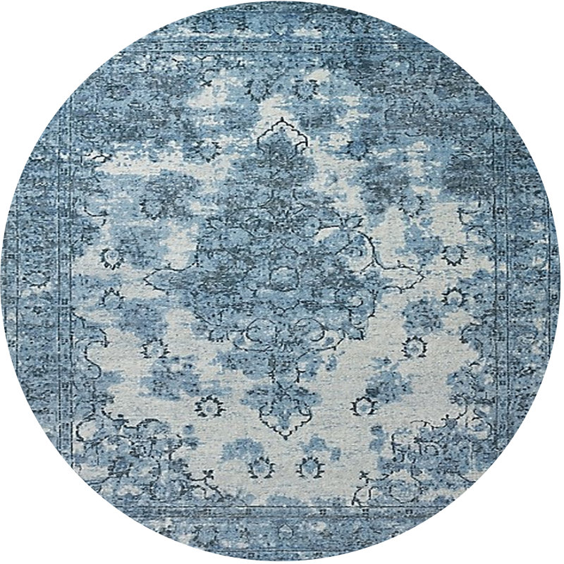 Tapis oriental bleu Hudson Yards, Rond 4 pi