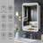 20" W x 28" H Fruzsina Modern Iron Framed Surface/Recessed Mount Medicine Cabinet with Mirror, Adjustable Glass Shelves, Dimmable Lighting, Anti-Fog and Memory Function for Makeup, Shaving or Bathroom Vanity Storage-31414135-22975068-44390085