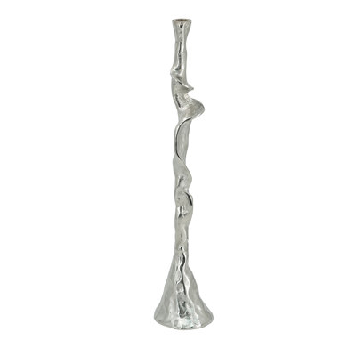 Grand chandelier conique en aluminium à branches d'arbre de 4,5 po de diamètre x 21,5 po argent / or
