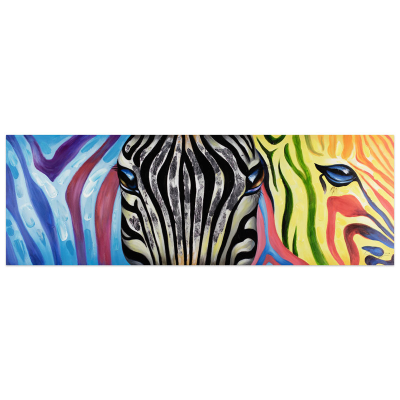 Psychedelic Zebra Hand Painted Acrylic Painting