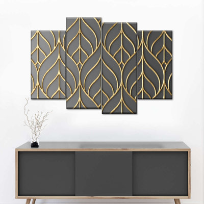 «Lattice Gold Leaves», reproduction d'art sur toile