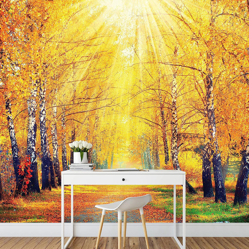 Panneau mural d'automne ensoleillé L 144 pi x l 100 po Sunny A Day, L 100 po x l 144 po