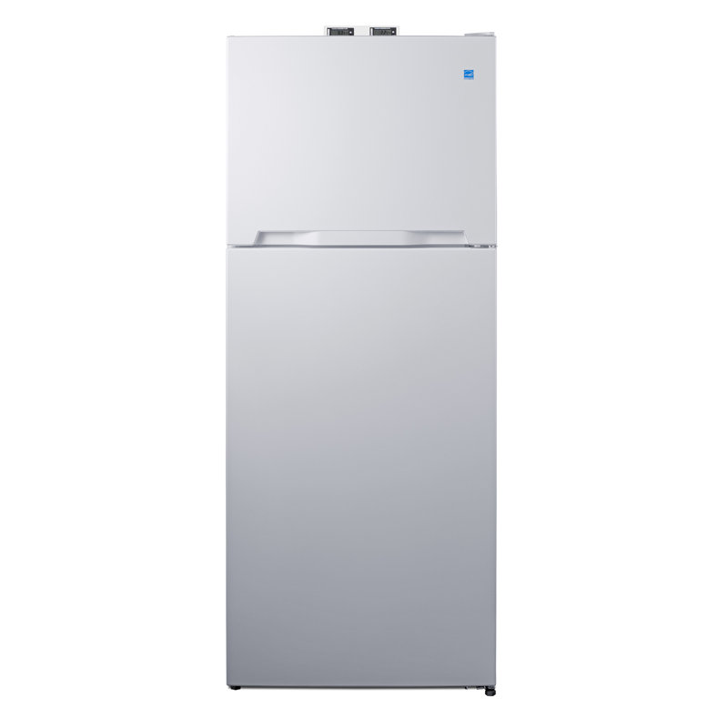 Summit Appliance 28" Wide Top-Mount Refrigerator-Freezer With NIST-Calibrated Thermometers, White, Right Handed