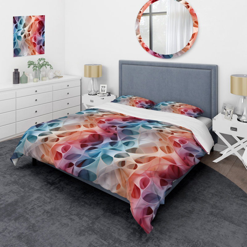 Ensemble de housse de couette mosaïque multicolore Dreamike, Housse de couette simple + 1 taie décorative stan