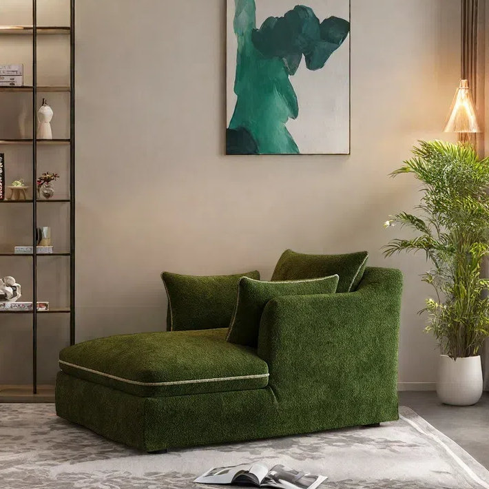 Chaise longue créative simple et créative, Vert rétro