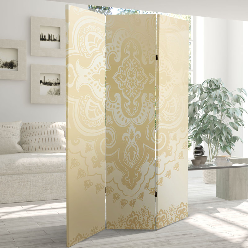 47.25'' 3 - Panel Folding Room Divider, Ivory