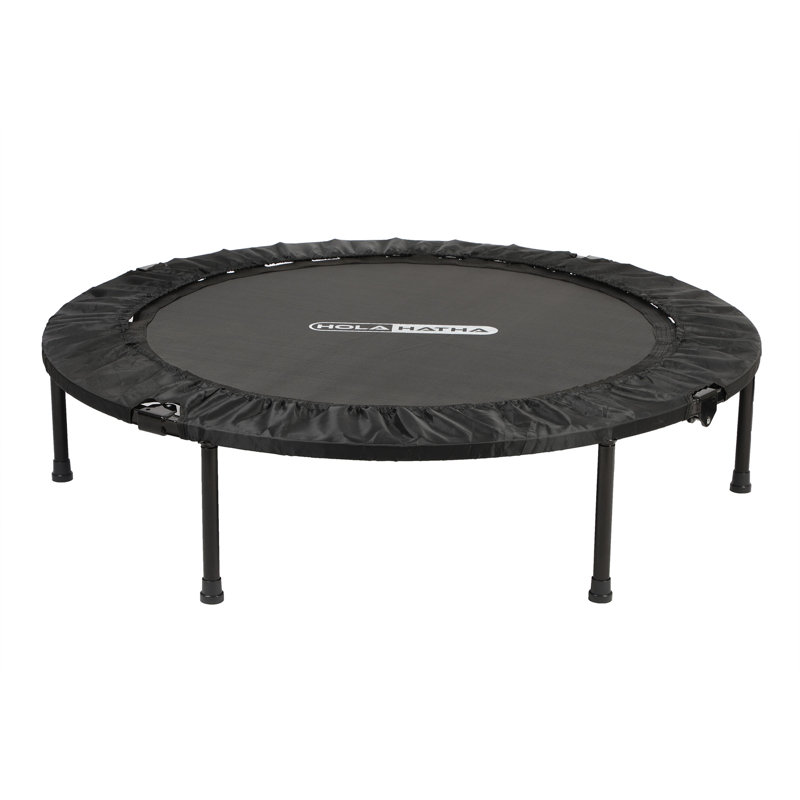 HolaHatha 48 Inch Foldable Mini Trampoline Fitness Rebounder w/Adjustable Handle