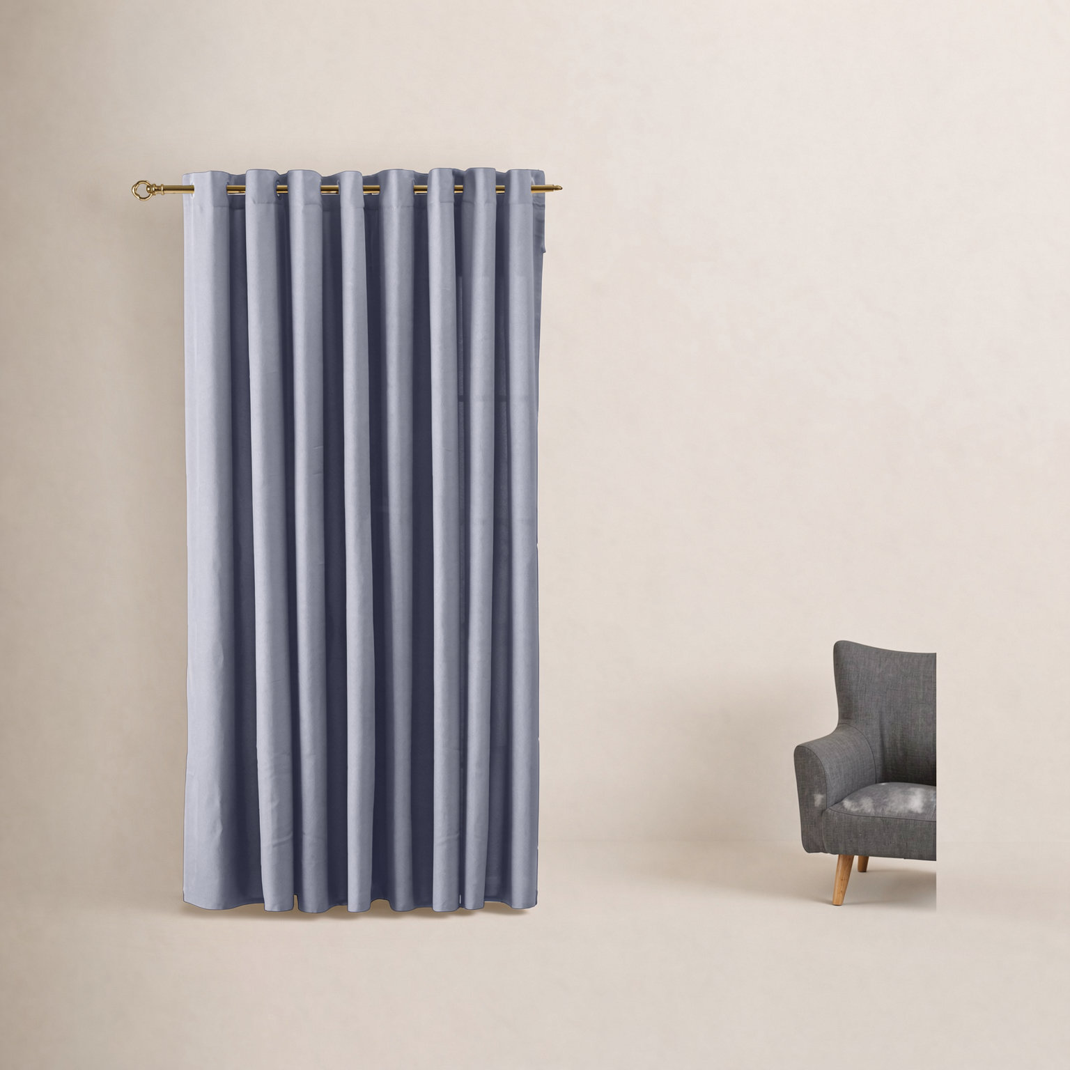 Lakeland Double-Wide Patio Curtain Panel, Cornflower Blue