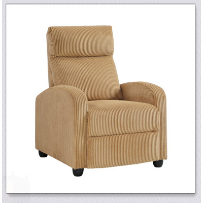 Fauteuil inclinable moderne en velours côtelé jaune moelleux, confortable et durable