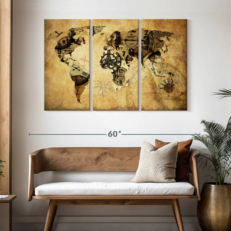 Aliaz Time World Map, 32" H x 50" W