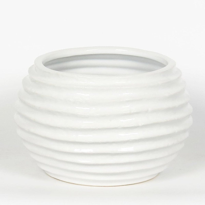 Aaira Ceramic Cachepot, White