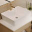 Meuble-lavabo 31,5 po avec lavabo vasque, plateau en bois massif, armoire de rangement murale en céramique