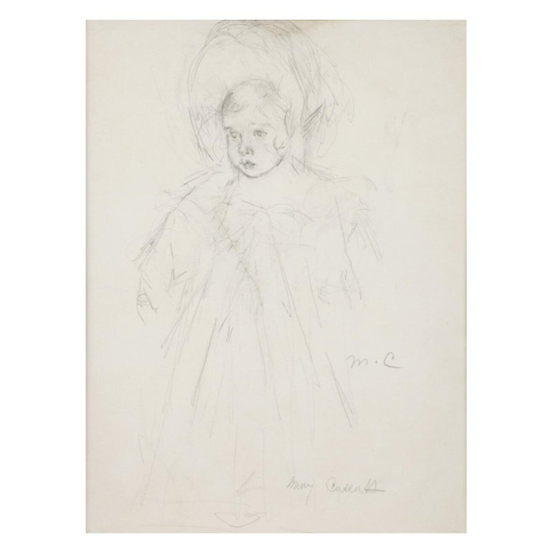 Étude de jeune fille par Mary Cassatt - Estampe numérique, H 28 po x l 22 po