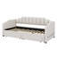 Lit de jour rembourré extensible avec tiroirs de rangement et lumière DEL-330293323