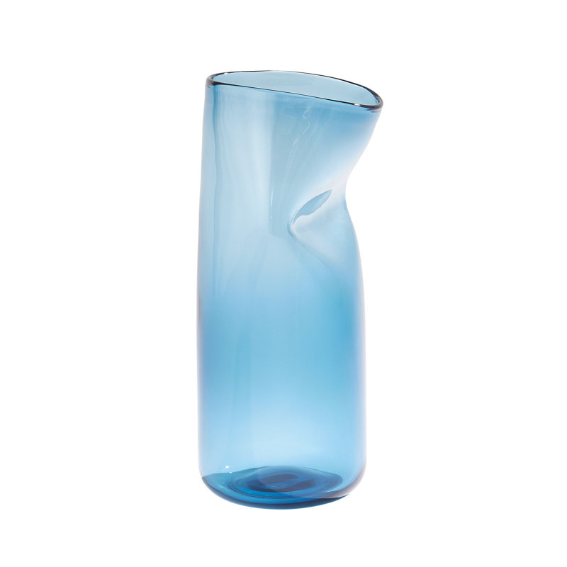 Contour Vase, 15" H x 7.25" W x 6.75" D, Blue