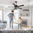 52" Crystal Ceiling Fan With Lights, Remote Control And Noiseless Motor, Modern Chandelier Fan For Bedroom Dining Room/Living Room