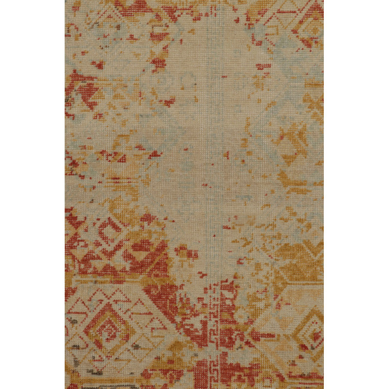 Distressed Homage Hand Knotted Wool Geometric Area Rug, Rectangle 8' x 10'