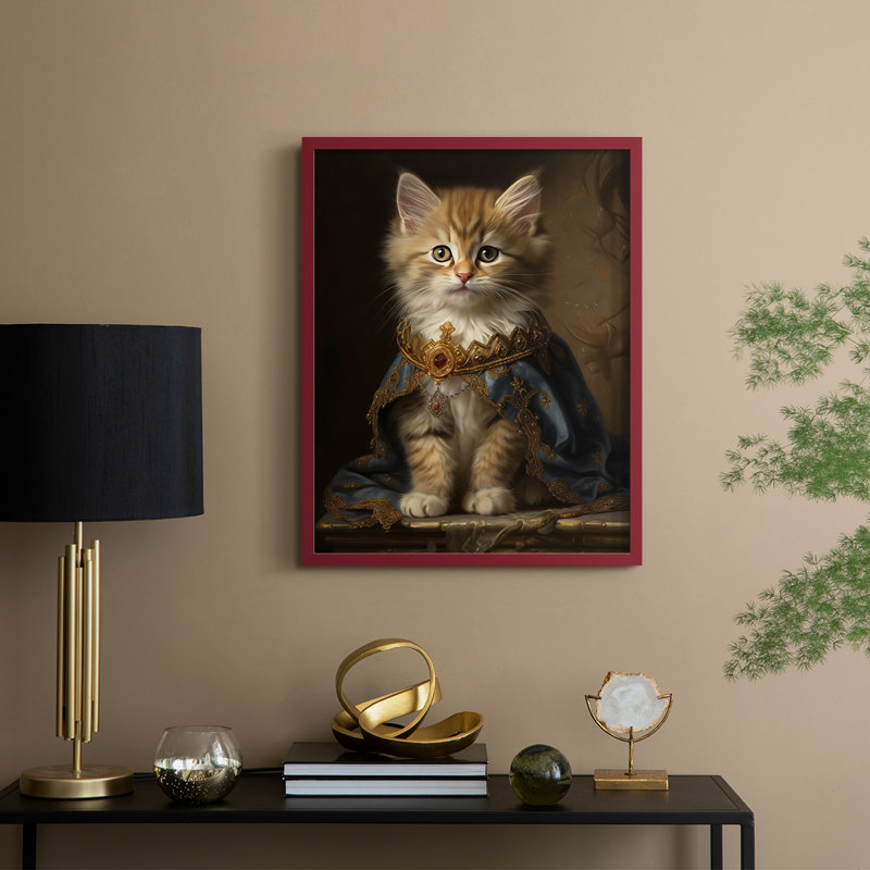 ANIMALS Series CXC III - reproduction encadrée de qualité supérieure - prête à être accrochée - aucun clou requis, Rouge