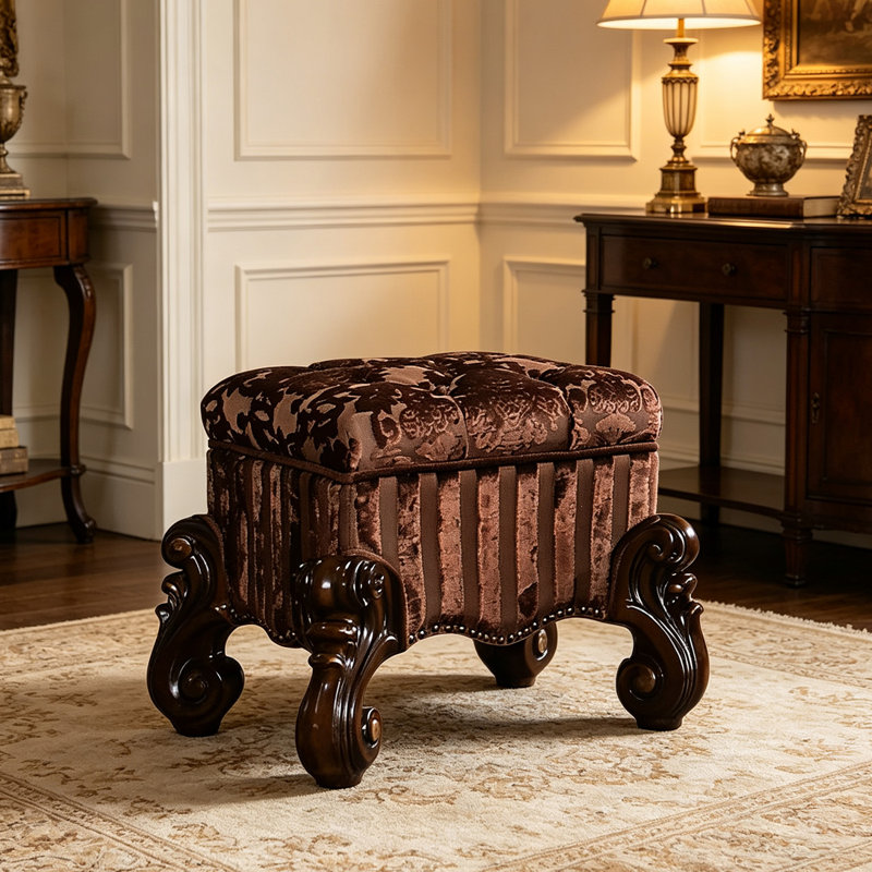 Tabouret de coiffeuse brun 22 po