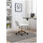 Modern Teddy Fabric Adjustable Height Swivel Stool - White