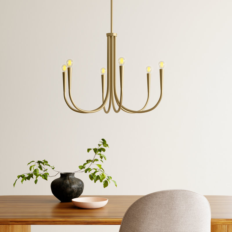 Catalena 6-Light Chandelier, 23" H x 30" W x 30" D, Gold