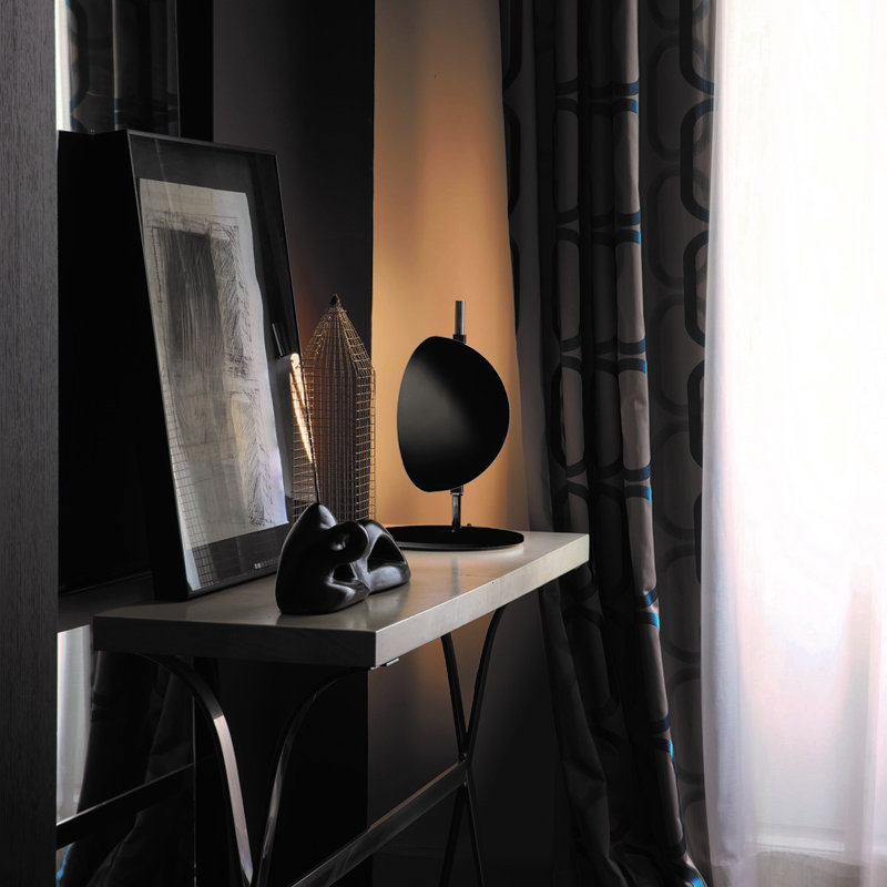 Superluna LED Desk Table Lamp, Anodic Brass, Black