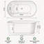 Baignoire autoportante en acrylique de 55 po, petite baignoire, drain chromé Toe-Tap, certifié Cupc