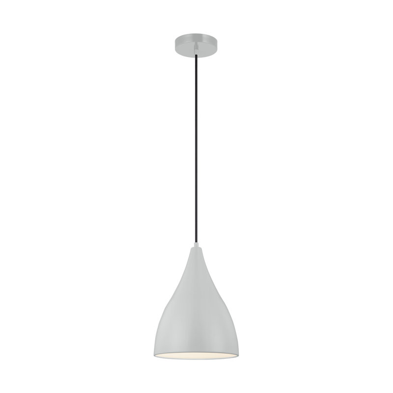 1 - Light Single Pendant, 147" H x 9" W x 9" D, Matte Gray