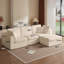 Canapé convertible modulaire en L en chenille pour salon, design élégant, beige chaud
