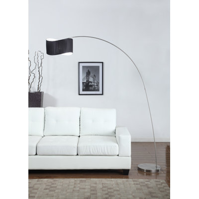 81'' Brushed Steel Arched Floor Lamp