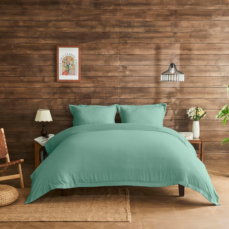 Polyester Duvet Cover Set, SAGE GREEN, Double Duvet Cover + 2 Standard Pillowcases