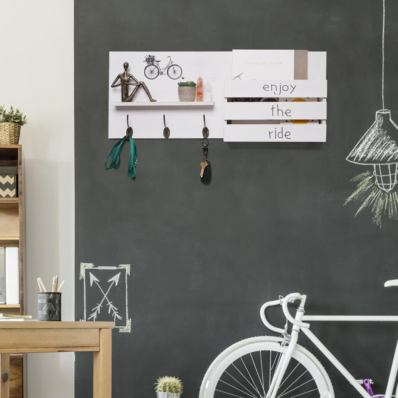 Organisateur de courrier mural en bois Addie Joy