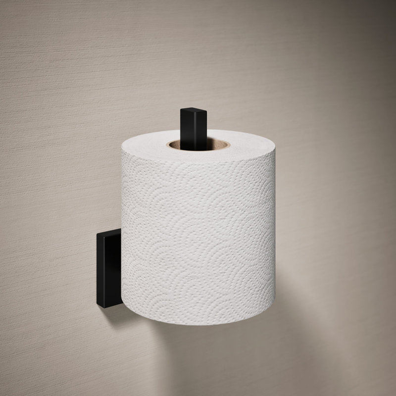 Square Vertical Toilet Tissue Holder, Matte Black