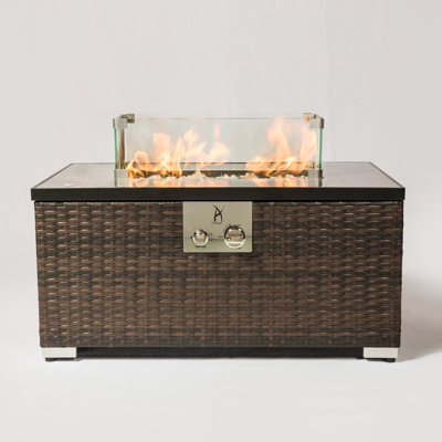 Rectangle Steel Propane Fire Pit Table