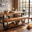 Upholstered Engineered Wood Bench with Shelves